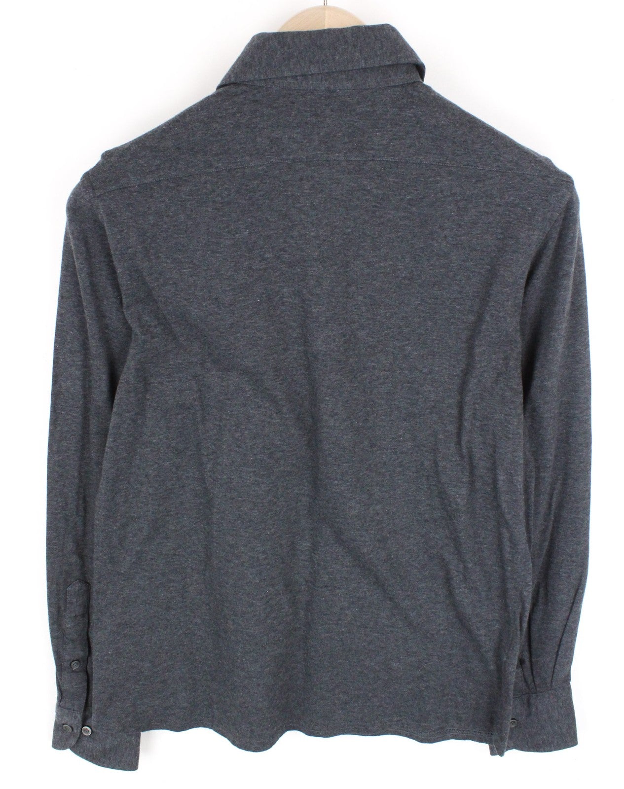 SUITSUPPLY Men T-Shirt 37/38/ 14 1/2/15 Grey Extra Slim Cotton Long Sleeve Polo
