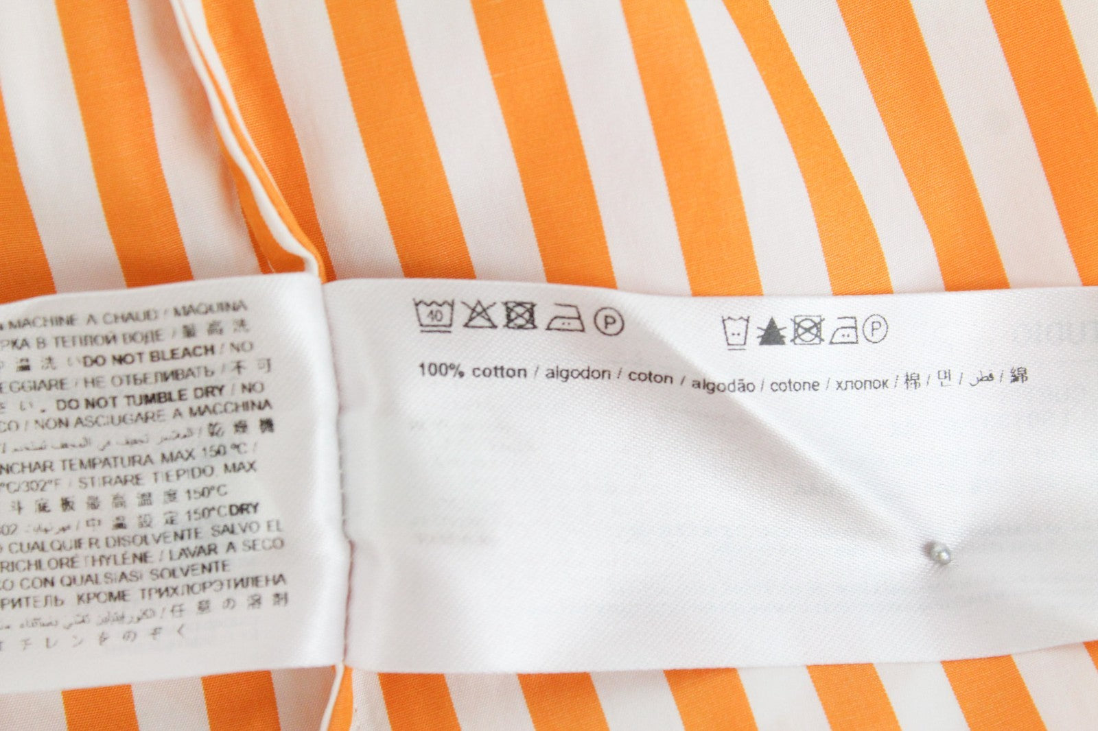 SUISTUDIO Curtis Women Shirt UK8R XS Orange Cotton Striped Button Flare Sleeved