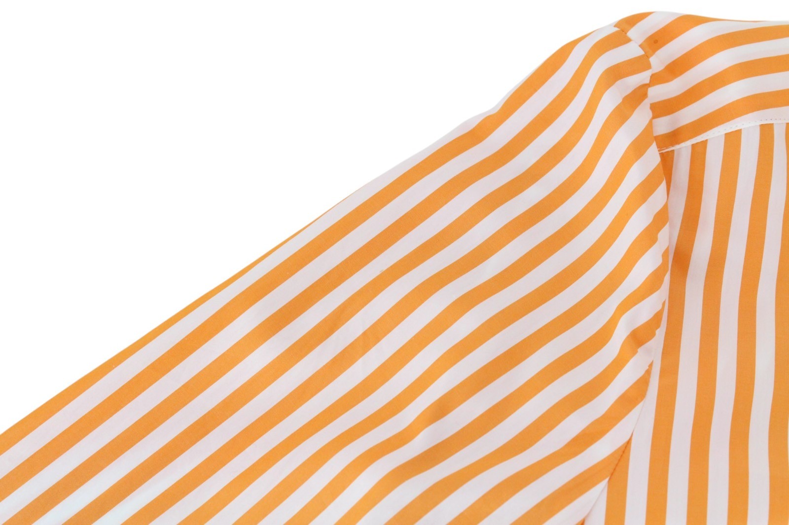 SUISTUDIO Curtis Women Shirt UK8R XS Orange Cotton Striped Button Flare Sleeved