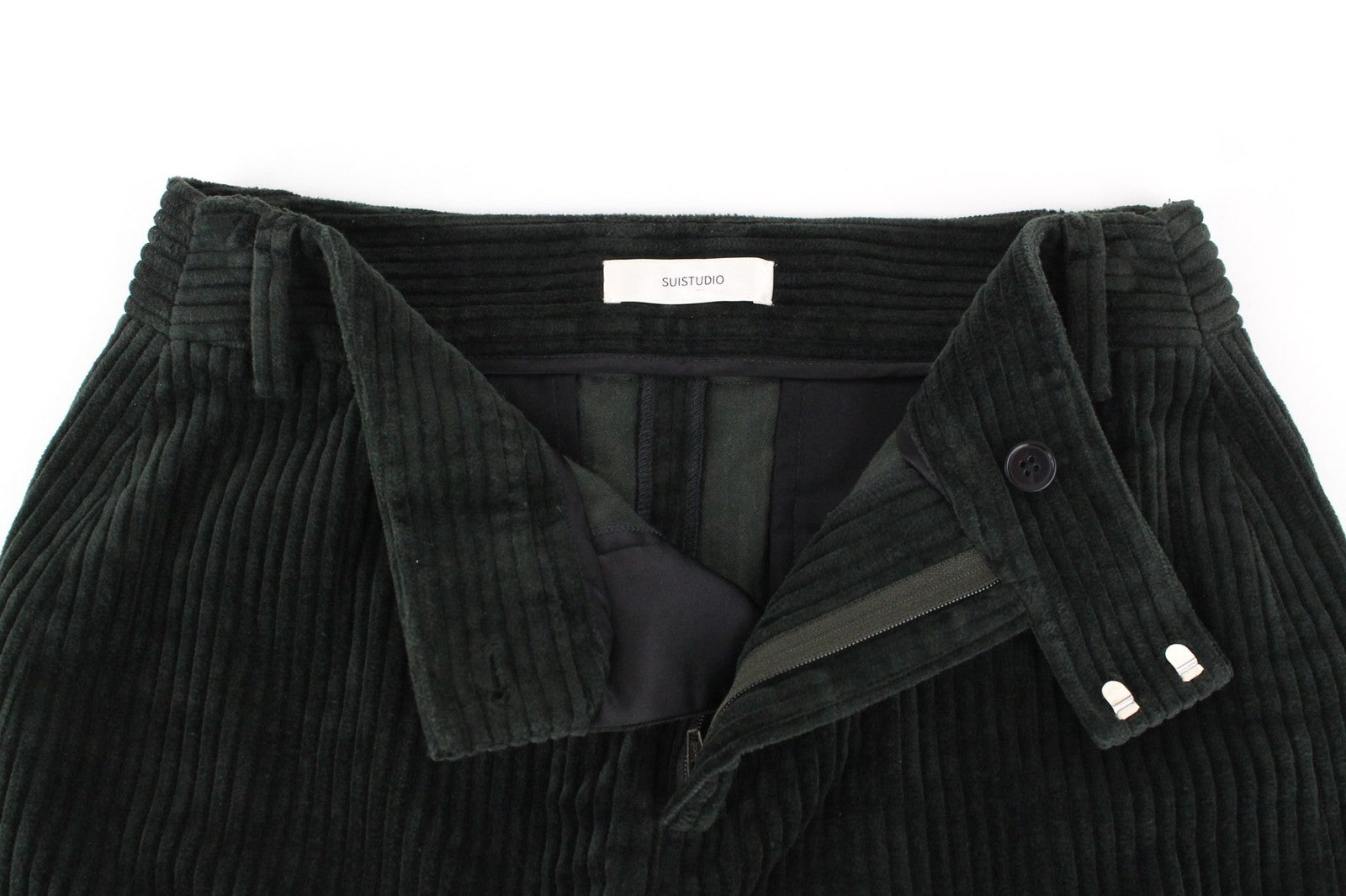 SUISTUDIO Women Skirt W29 Dark Green Corduroy Short Mini Casual