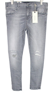SCOTCH & SODA Dart Men Jeans W32/L32 Super Skinny Fit Distressed Grey Washed