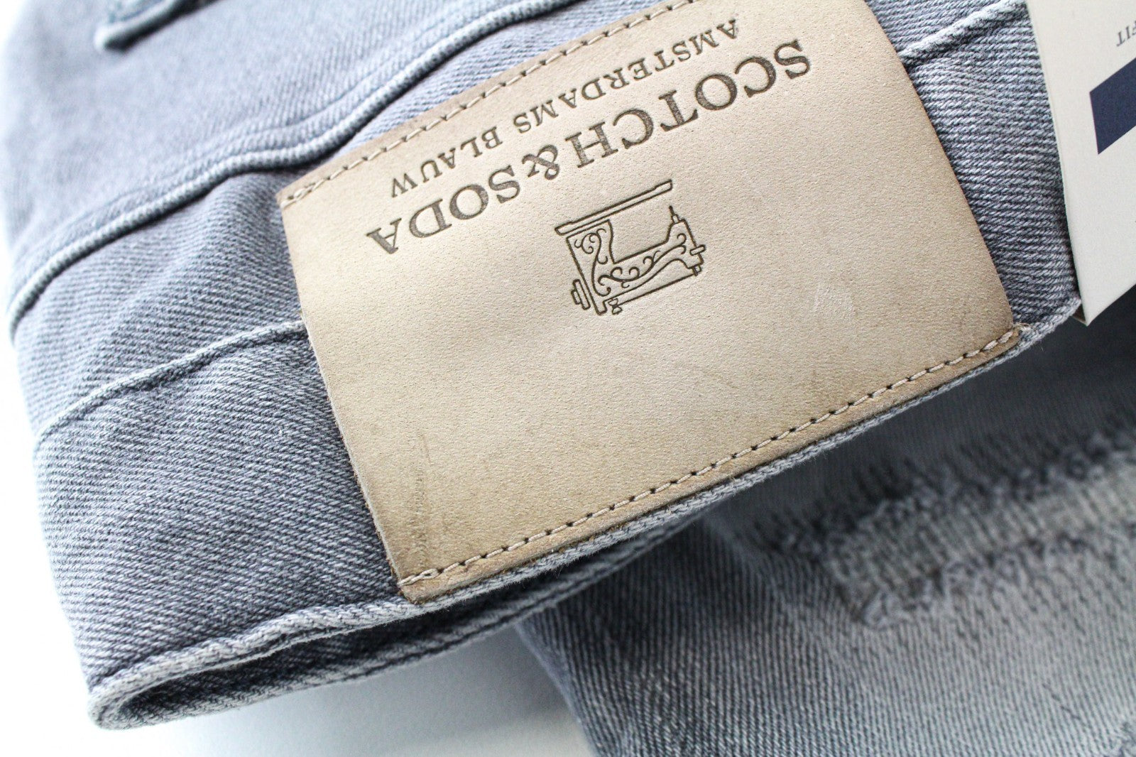SCOTCH & SODA Dart Men Jeans W32/L32 Super Skinny Fit Distressed Grey Washed