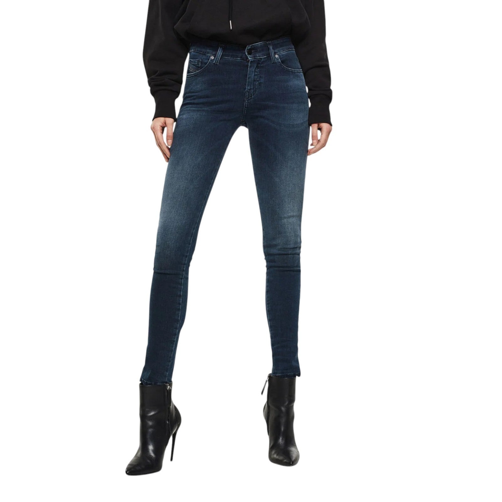 DIESEL Slandy 084UT Women Jeans W27/L32 Super Slim-Skinny Blue Cotton Stretch