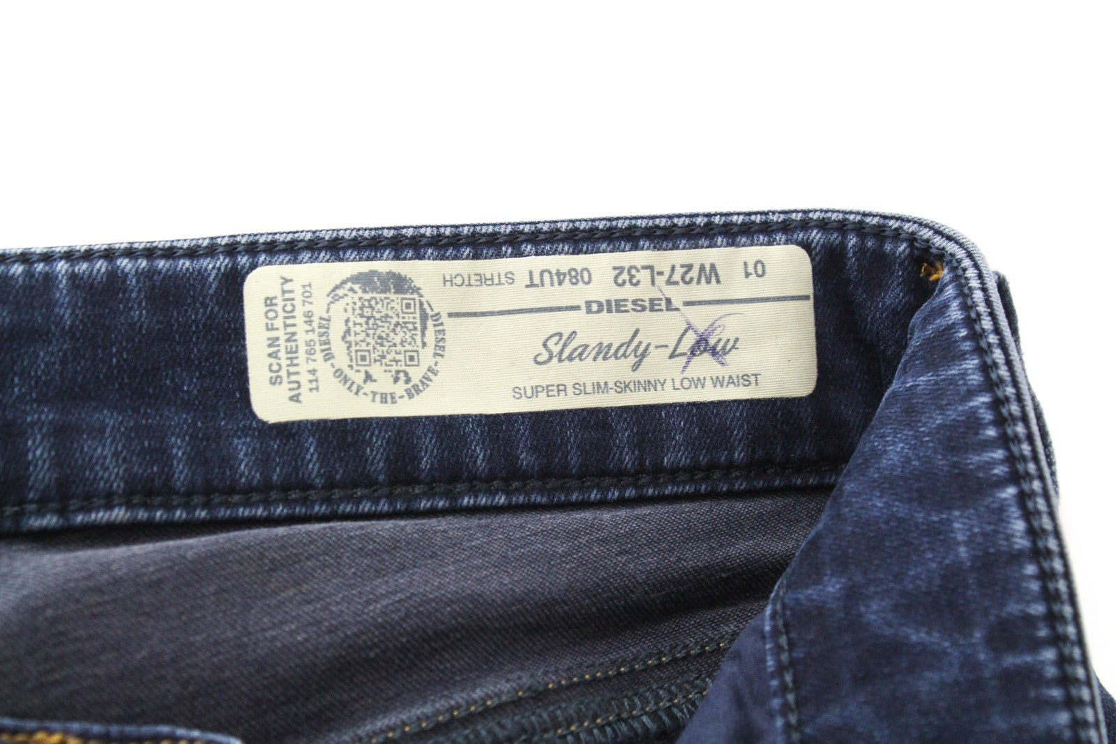 DIESEL Slandy 084UT Women Jeans W27/L32 Super Slim-Skinny Blue Cotton Stretch
