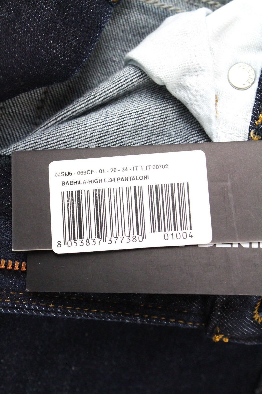 DIESEL Babhila-High 069CF Women Jeans W26/L34 Slim Skinny Dark Blue Stretch