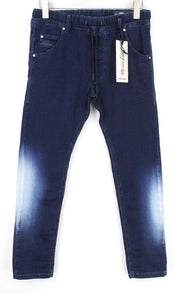 DIESEL Krooley-NE 0687D Men Jeans W28 Sweat Jogg Slim Carrot Blue Cotton Stretch