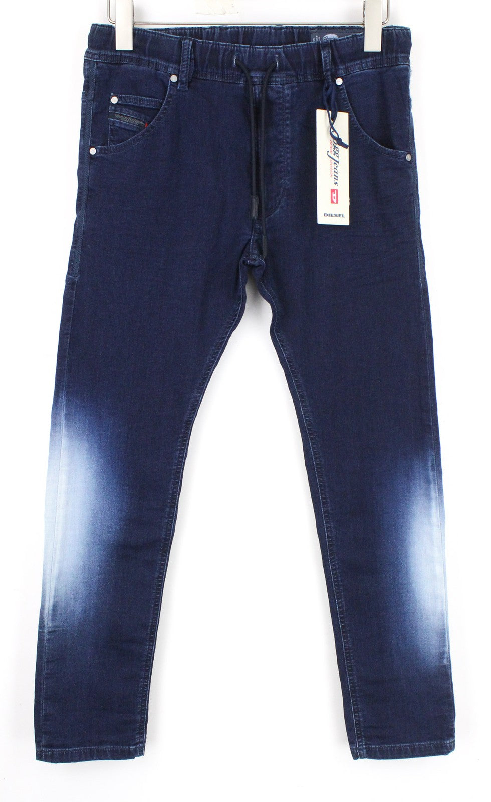 DIESEL Krooley-NE 0687D Men Jeans W28 Sweat Jogg Slim Carrot Blue Cotton Stretch