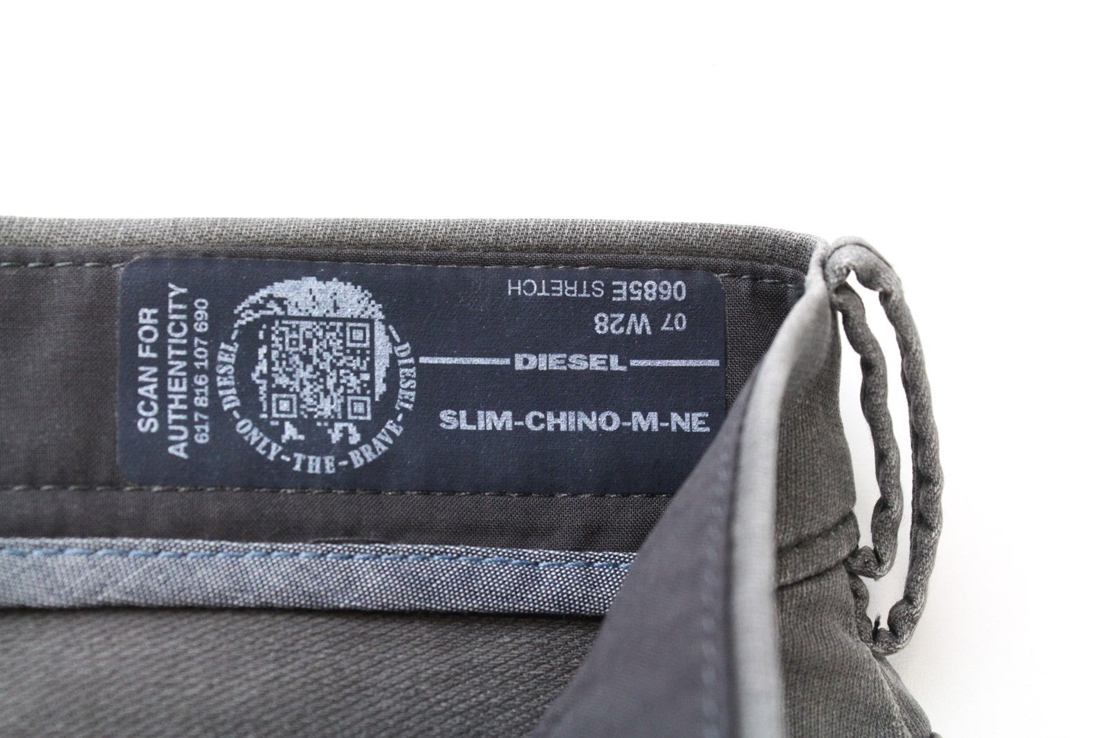 DIESEL Slim-Chino-M-NE Men Jeans W26 Boys Slim Grey Cotton Blend Stretch Denim