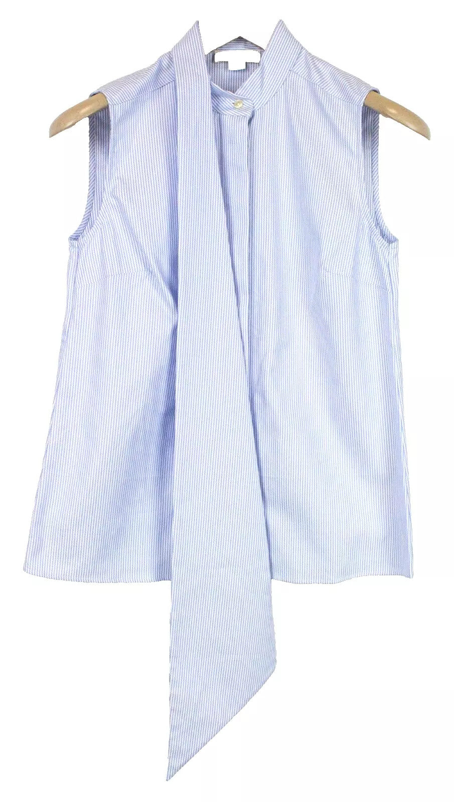 SUISTUDIO Dorian Women Shirt EU34R XS Blue Pure Cotton Sleeveless Striped Formal
