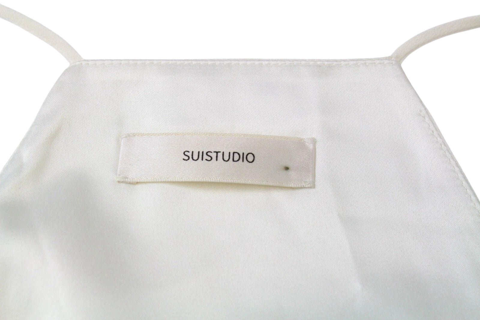 SUISTUDIO Rickie Women Top UK8 Off-White Pure Silk Lined Pull On V-Neck