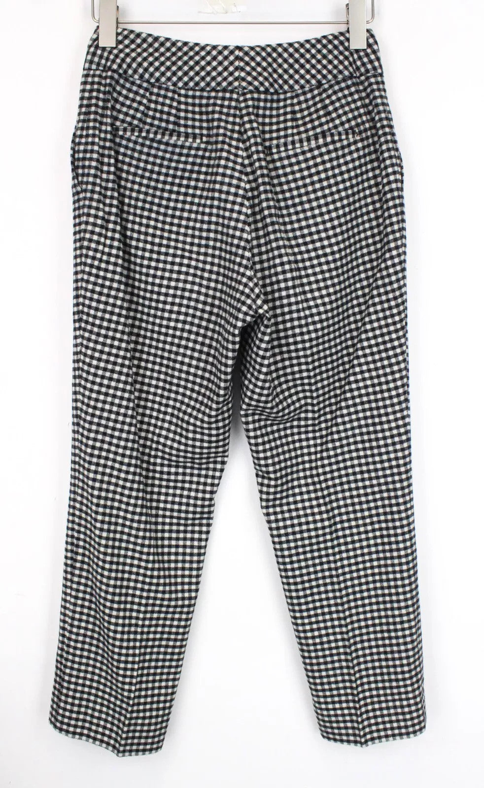 SUISTUDIO Lane Women Trousers UK12S W30 Black White Checked Wool Cotton Stretch