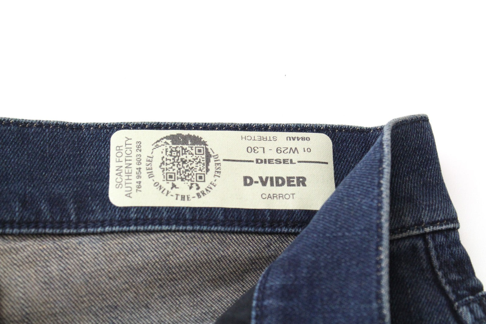 DIESEL D-Vider 084AU Men Jeans W29/L30 Carrot Cotton Stretch Blue