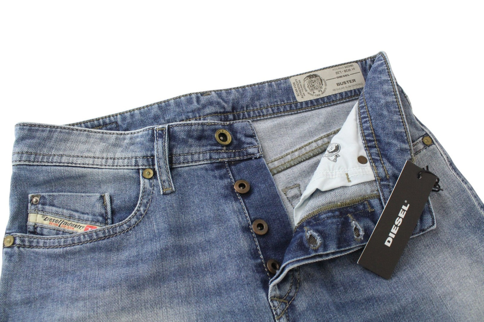 DIESEL Buster 0842H Men Jeans W28/L32 Slim Tapered Fit Cotton Stretch Blue