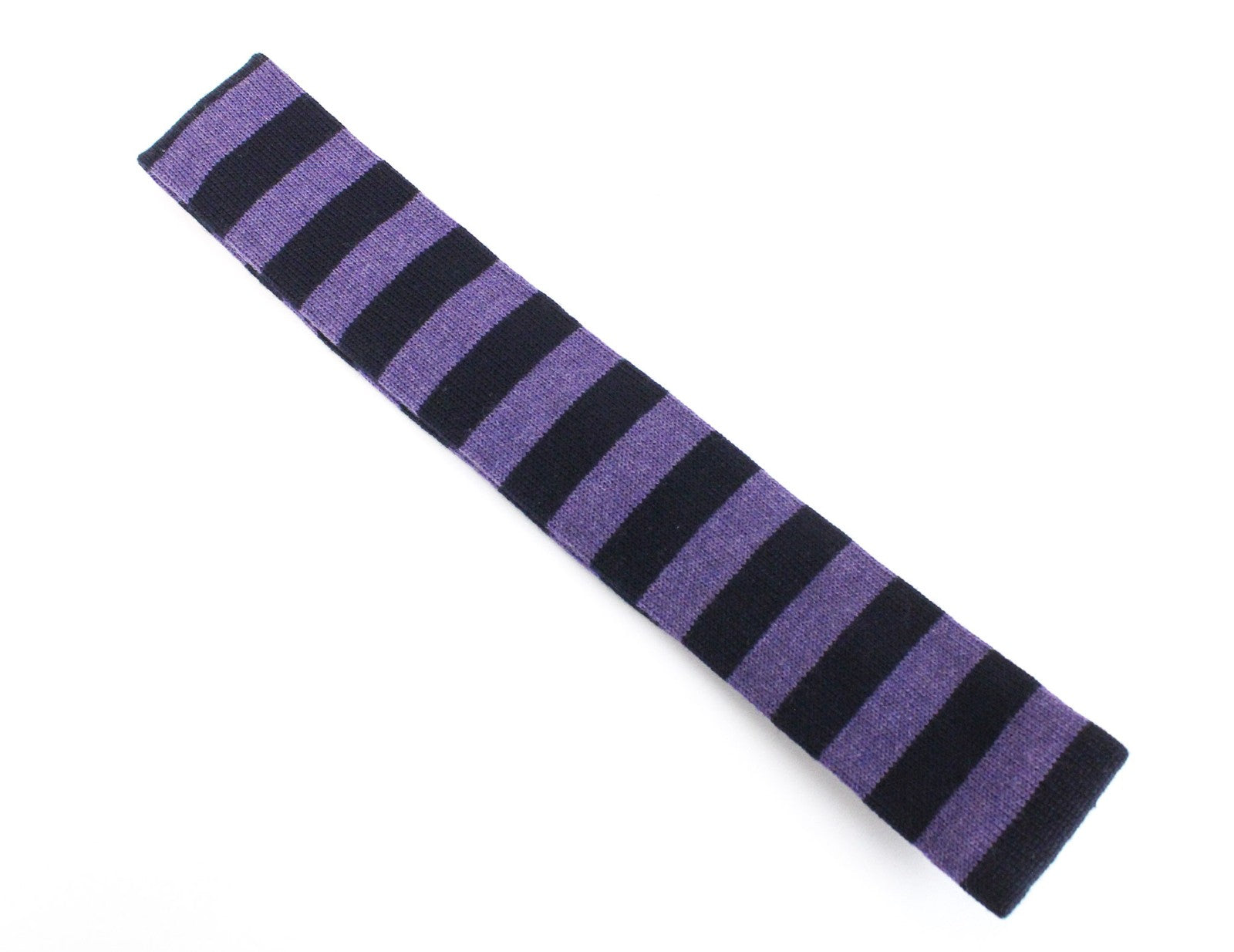 SUITSUPPLY Men Tie 144 x 6 cm Purple Wool Knitted Striped Pattern Squared-End