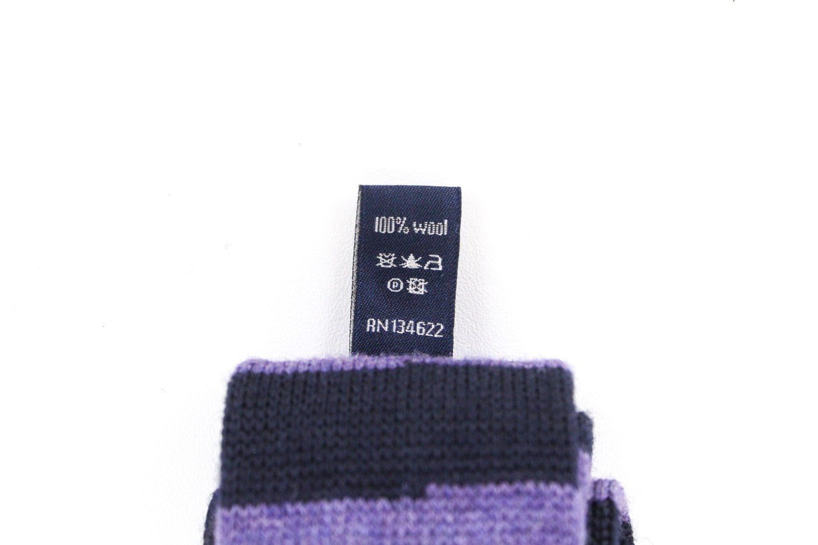 SUITSUPPLY Men Tie 144 x 6 cm Purple Wool Knitted Striped Pattern Squared-End