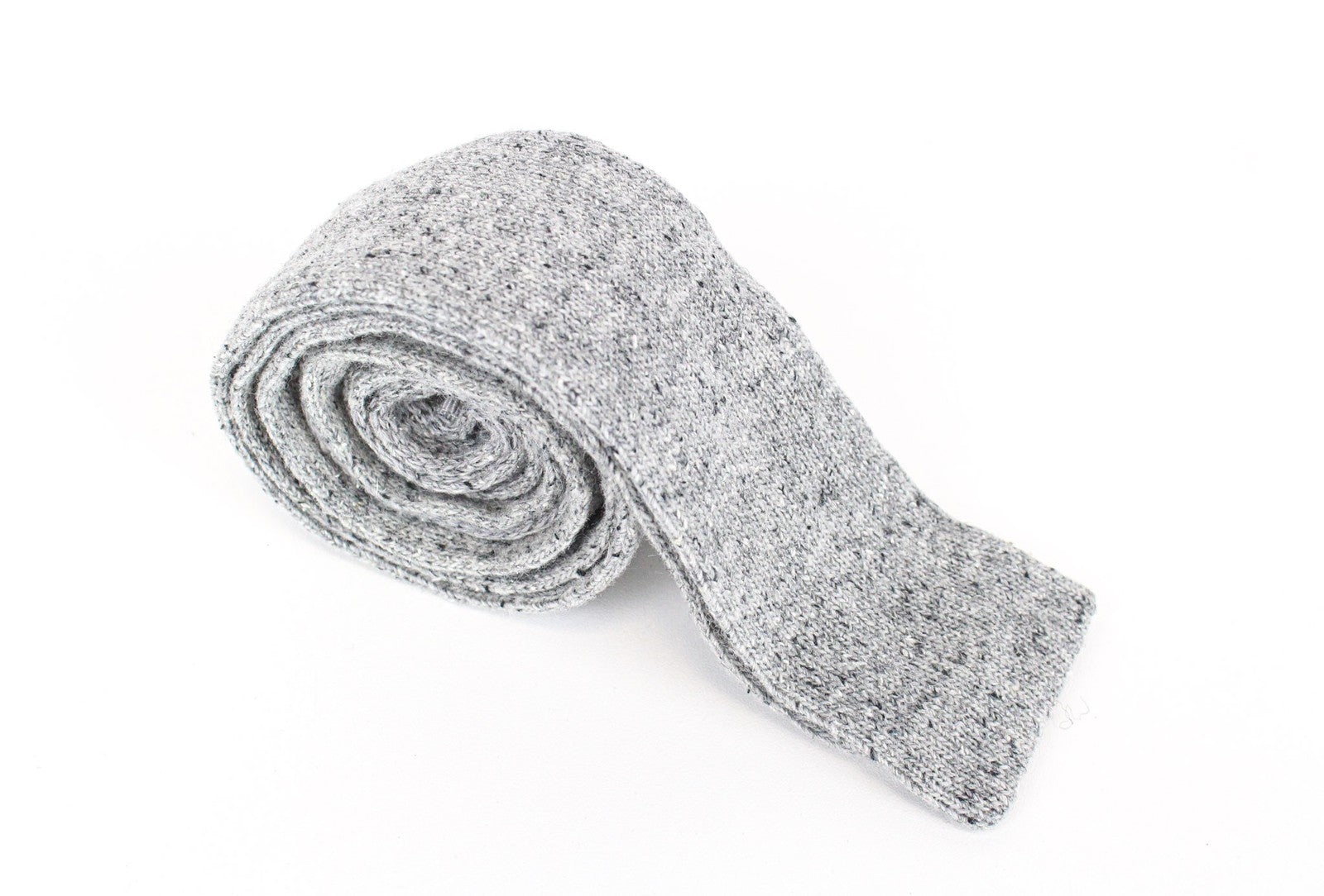 SUITSUPPLY Men Tie 148 x 6 cm Grey Wool Silk Blend Knitted Squared-End