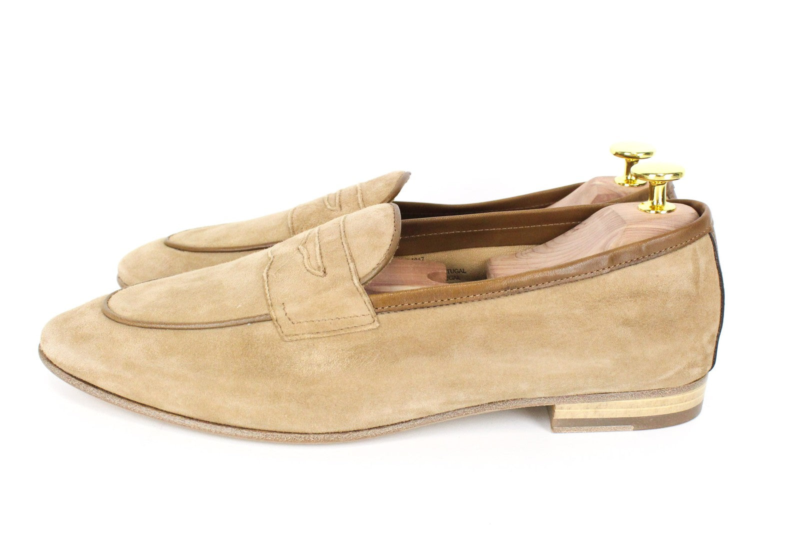 SUITSUPPLY Men Formal Shoes EU43 Camel Brown Suede Classic Slip On Loafers