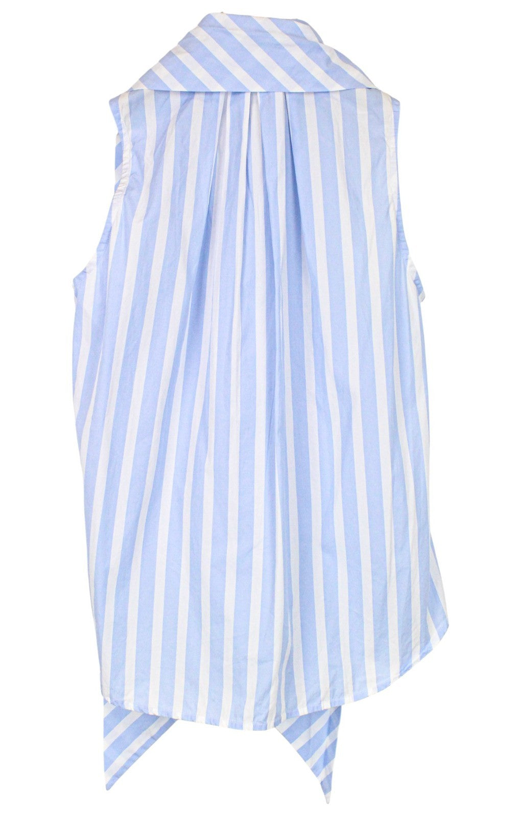 SUISTUDIO Asher Women Top UK6R 2XS Blue Striped Melange Striped Bowtie Cotton