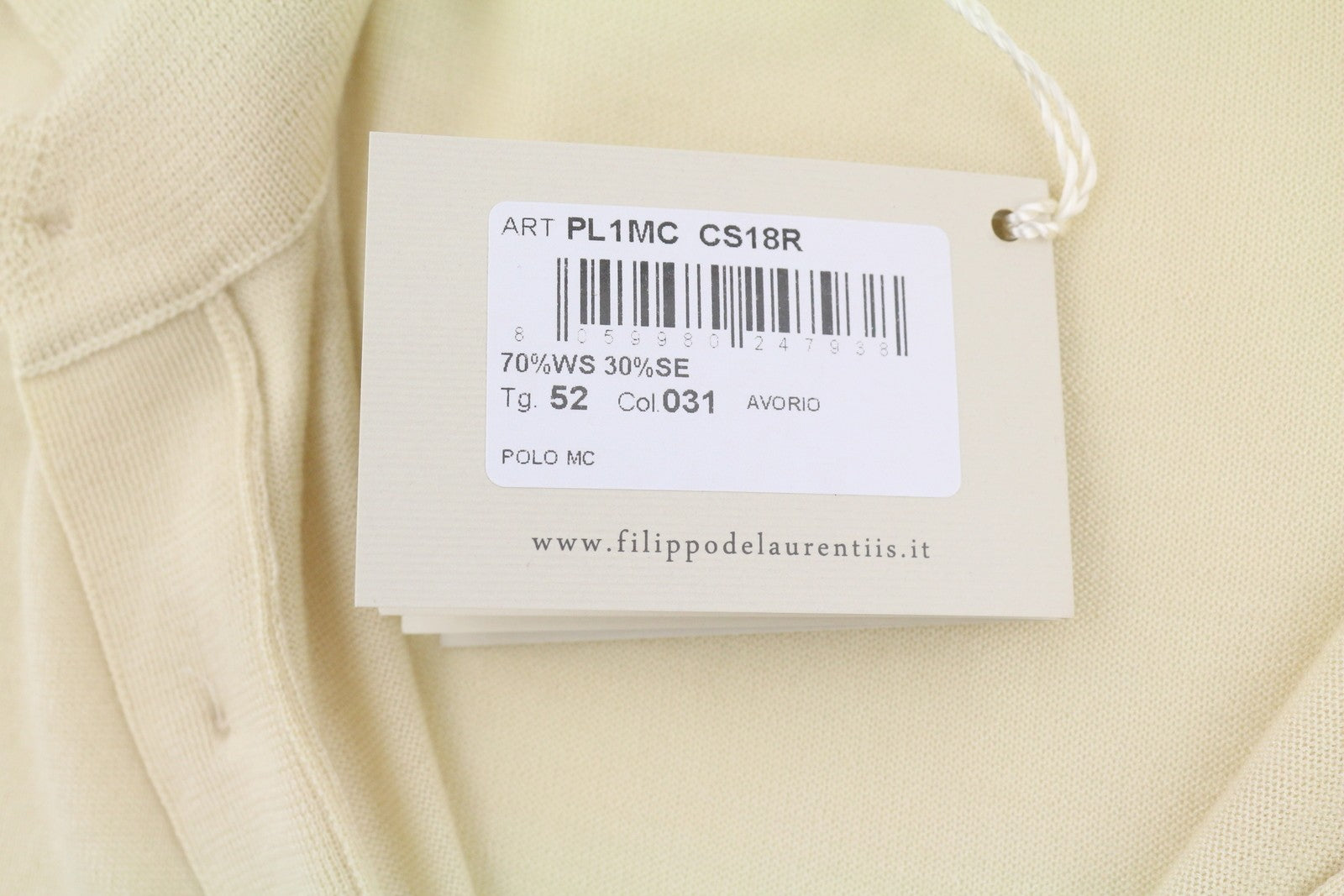 FILIPPO DE LAURENTIIS Men Polos M Beige Cashmere Silk Short Sleeved