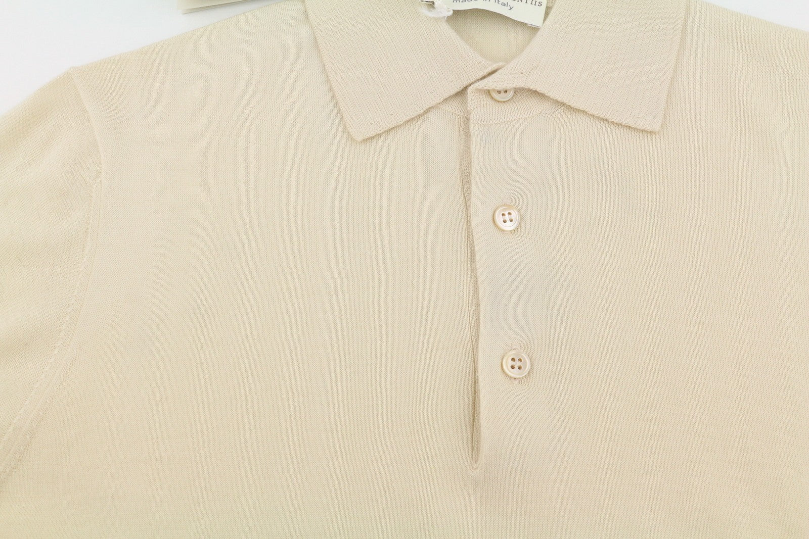 FILIPPO DE LAURENTIIS Men Polos M Beige Cashmere Silk Short Sleeved