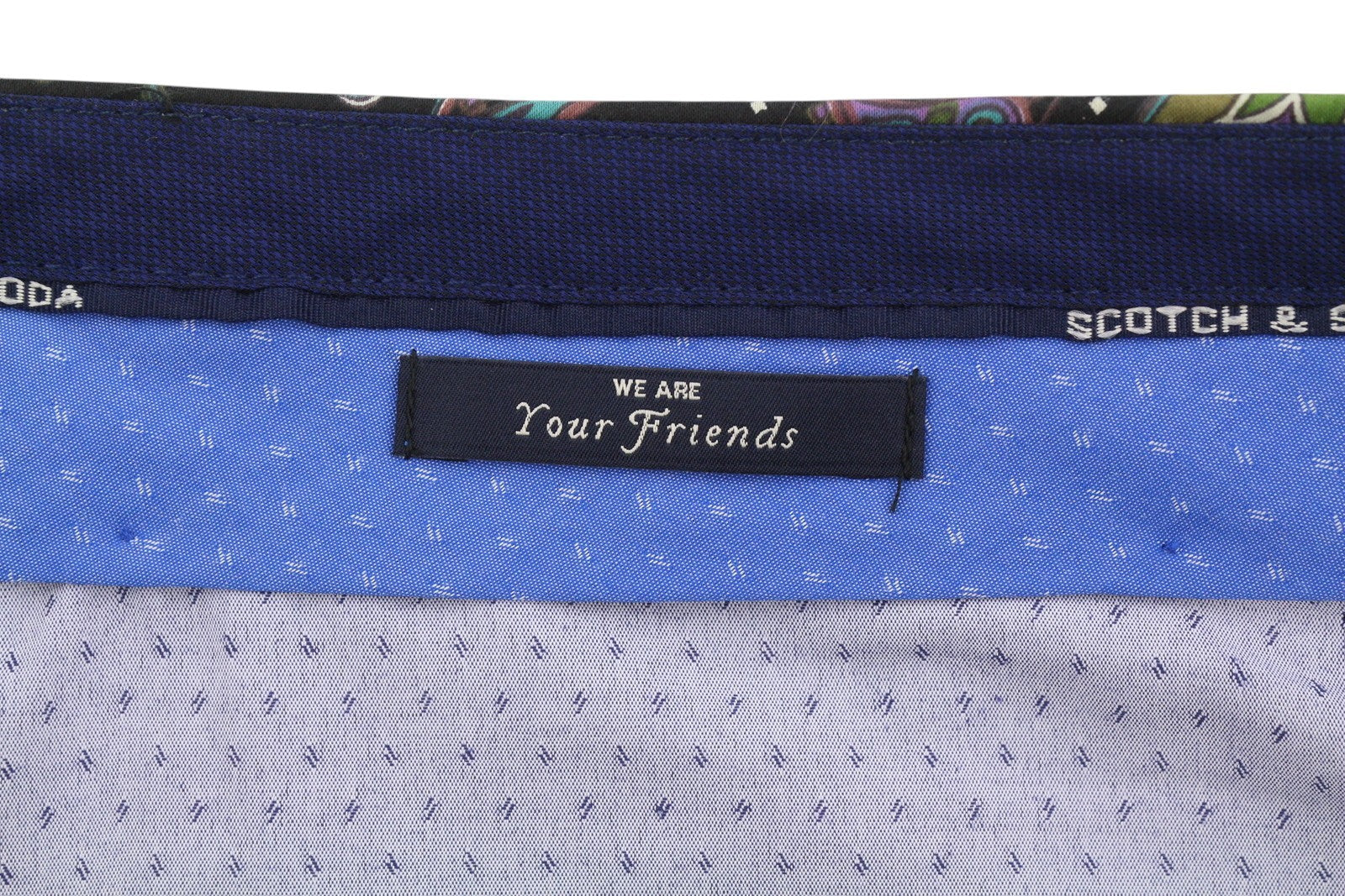 SCOTCH & SODA Men Shorts W34 Black Patterned Zip Fly Chino