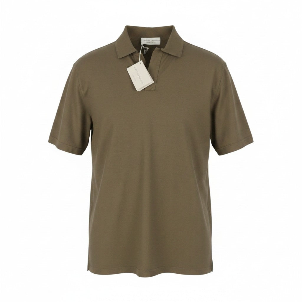 FILIPPO DE LAURENTIIS Skipper Men Polos IT52 L Brown Cotton Short Sleeved