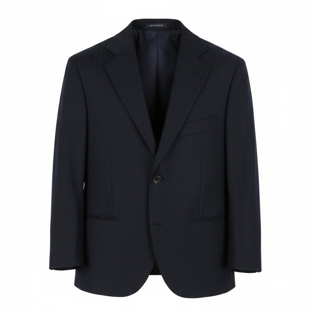 SUITSUPPLY La Spalla Men Blazer UK42S Dark Blue Wool Pinstriped Notch Lapel