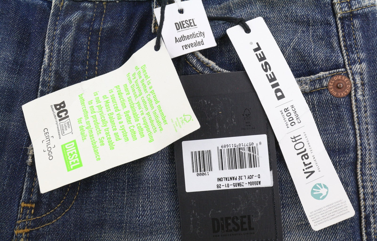 DIESEL D-Joy Z9A05 Women Jeans W28/L32 Blue Whiskers Faded Distress Slim Fit