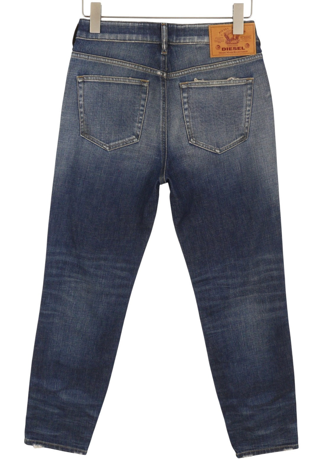 DIESEL D-Joy Z9A05 Women Jeans W28/L32 Blue Whiskers Faded Distress Slim Fit