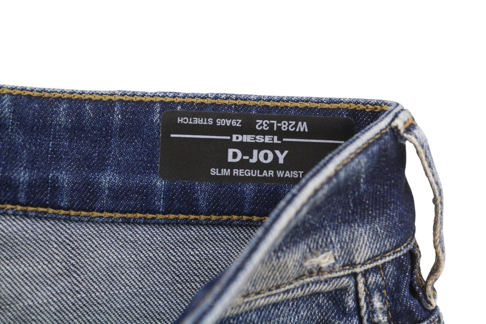 DIESEL D-Joy Z9A05 Women Jeans W28/L32 Blue Whiskers Faded Distress Slim Fit