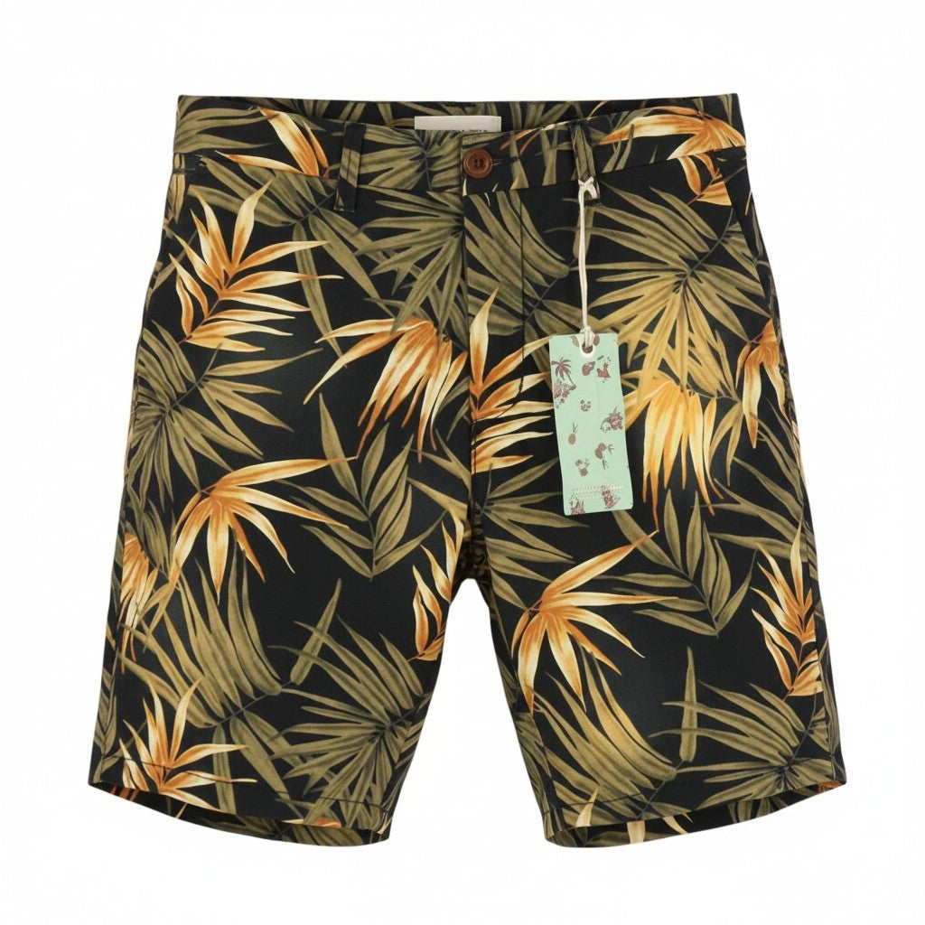 SCOTCH & SODA Men Shorts W28 Faded Leafs Pattern Cotton Zip Fly Chino