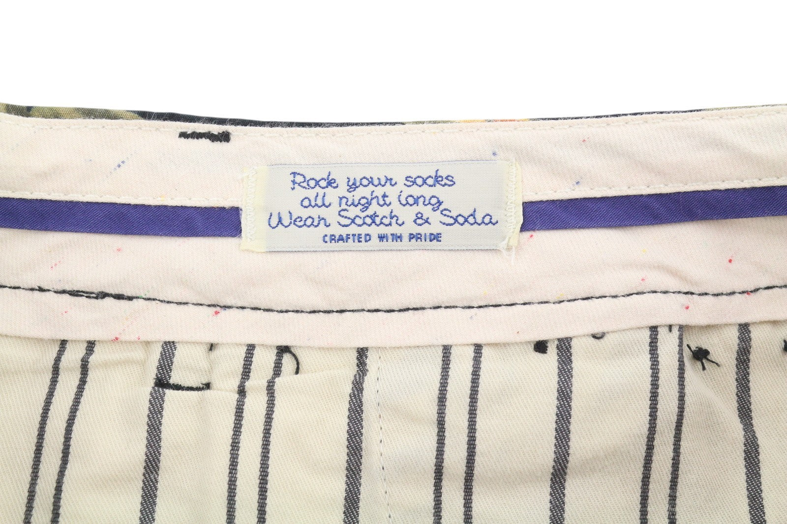SCOTCH & SODA Men Shorts W28 Faded Leafs Pattern Cotton Zip Fly Chino