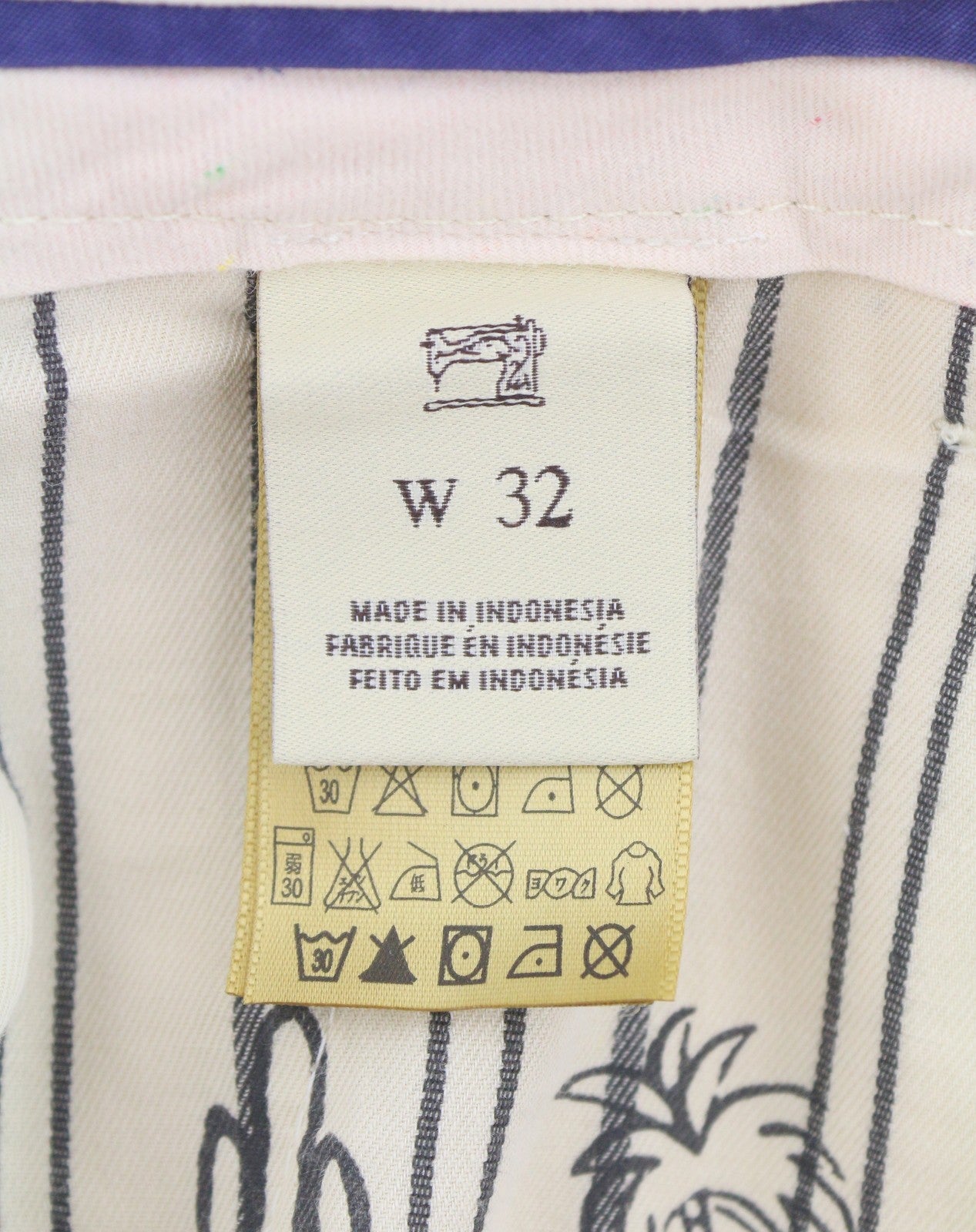 SCOTCH & SODA Men Shorts W32 Beige Leafs Print Cotton Zip Fly Chino