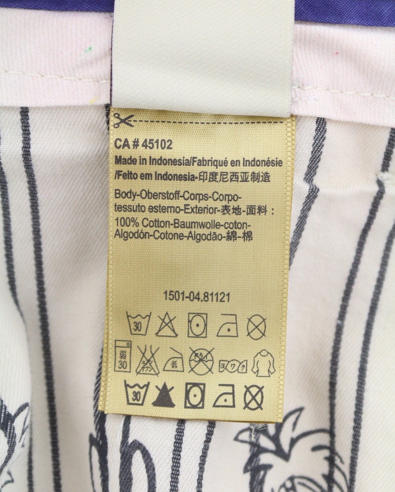 SCOTCH & SODA Men Shorts W32 Beige Leafs Print Cotton Zip Fly Chino