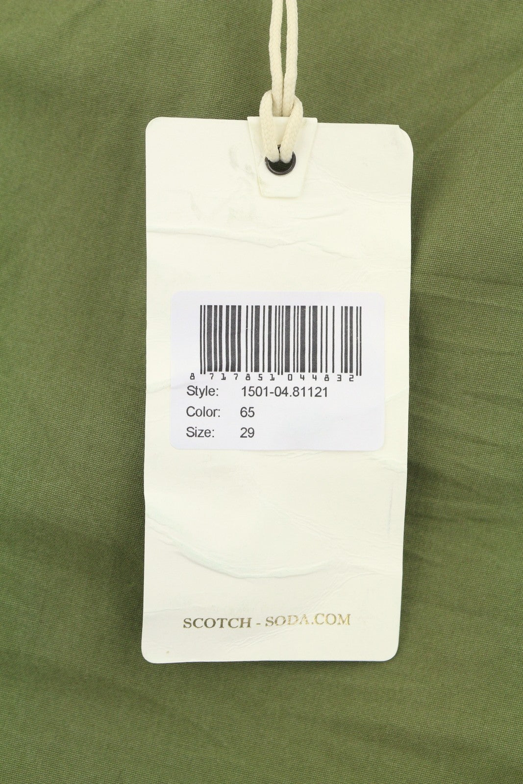 SCOTCH & SODA Men Shorts W29 Khaki Green Zip Fly Cotton Chino