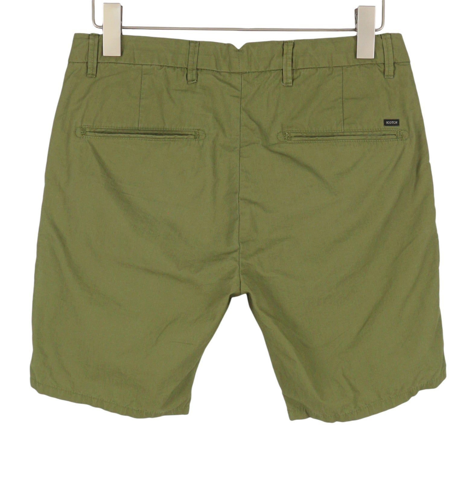 SCOTCH & SODA Men Shorts W29 Khaki Green Zip Fly Cotton Chino