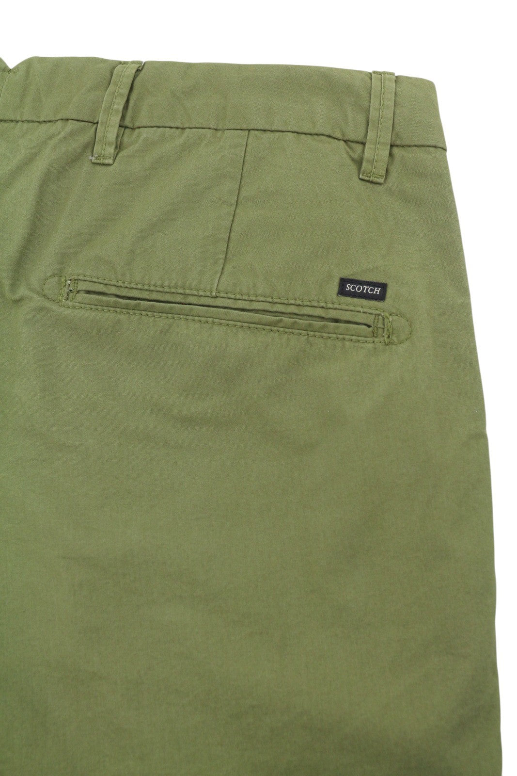 SCOTCH & SODA Men Shorts W29 Khaki Green Zip Fly Cotton Chino