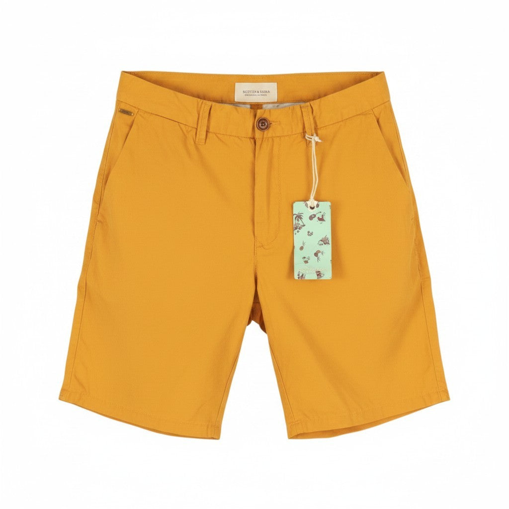 SCOTCH & SODA Men Shorts W29 Orange Mustard Cotton Zip Fly Chino