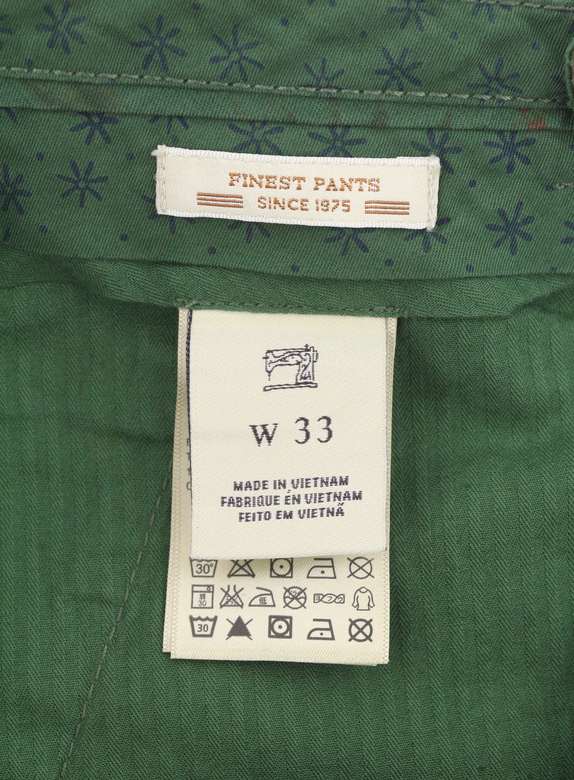 SCOTCH & SODA Men Shorts W33 Green Leafs Pattern Garment Dyed Chino