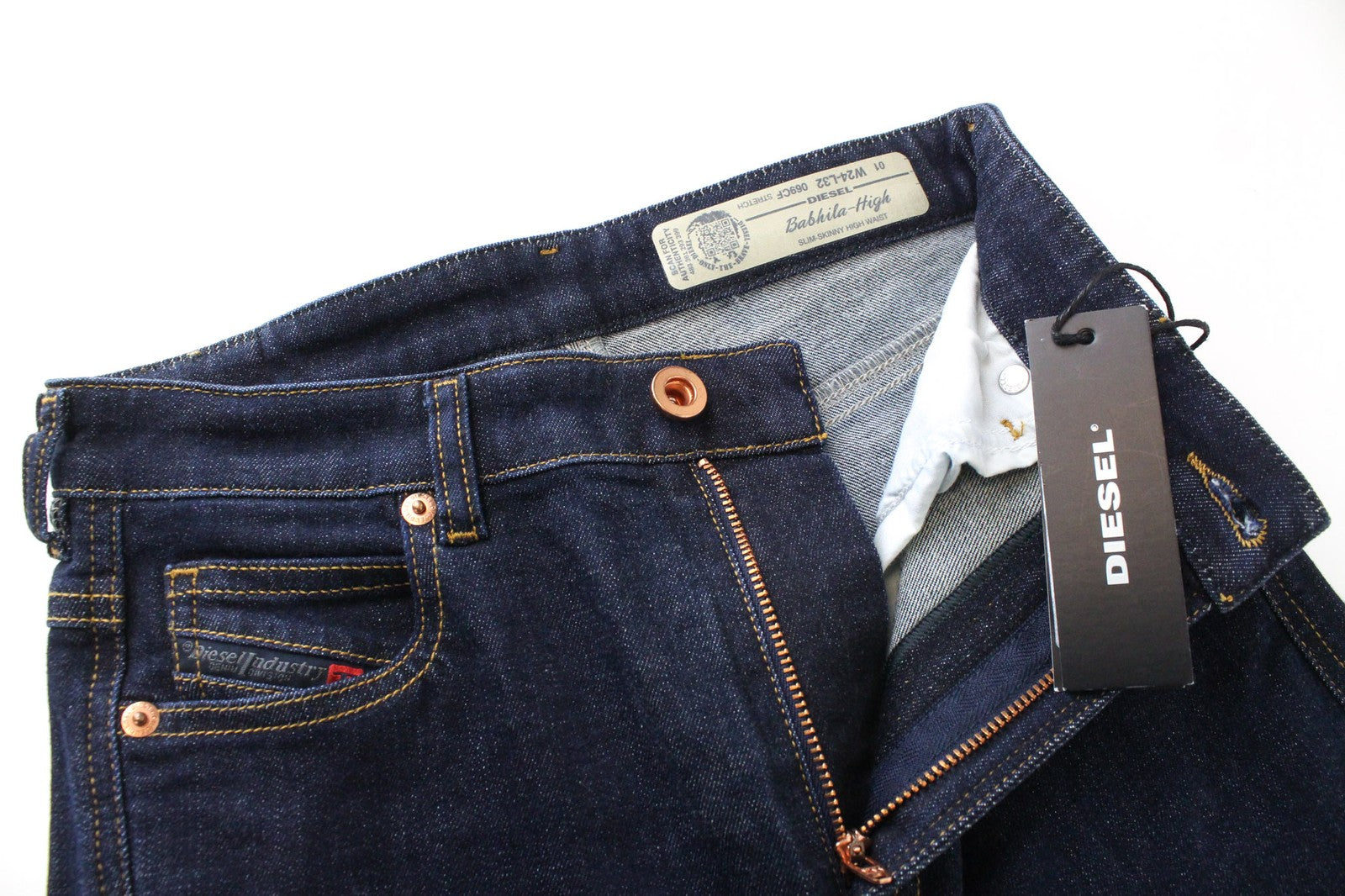 DIESEL Babhila-High 069CF Women Jeans W24/L32 Blue Stretch Slim Skinny Fitted