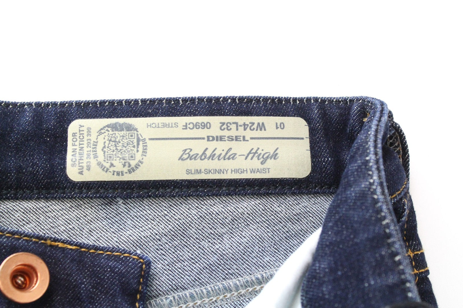 DIESEL Babhila-High 069CF Women Jeans W24/L32 Blue Stretch Slim Skinny Fitted