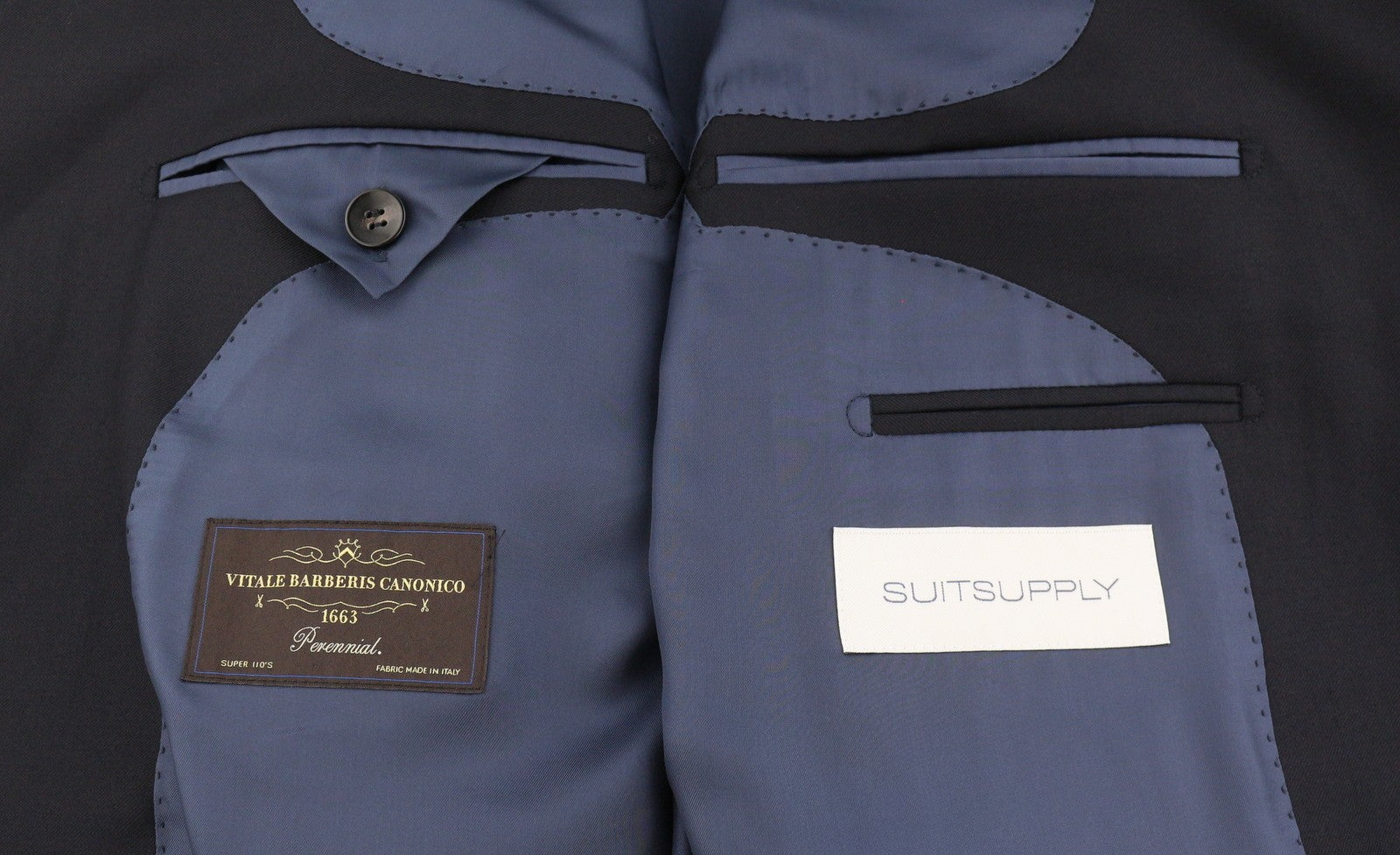 SUITSUPPLY La Spalla Single Breasted Men Suit UK52S UK48R W44 Blue Wool 3PC