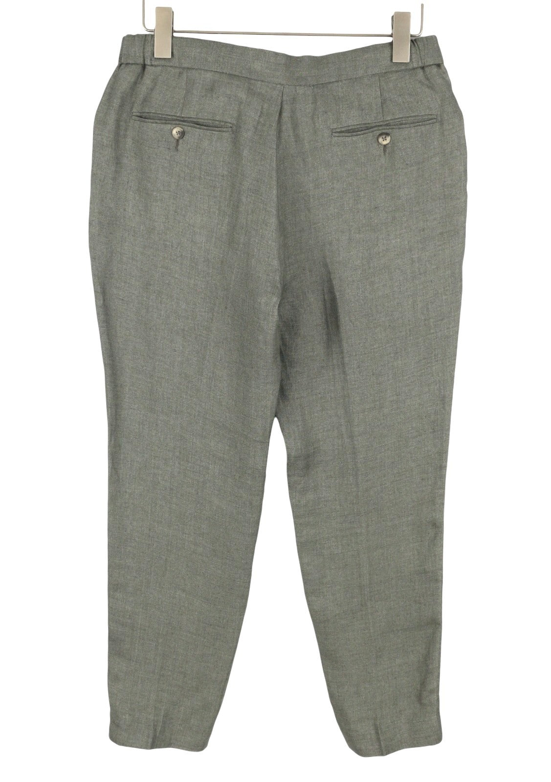 SUITSUPPLY Walter HP Ames Pleat ES Men Suit UK36R W32 Green Melange Pure Linen