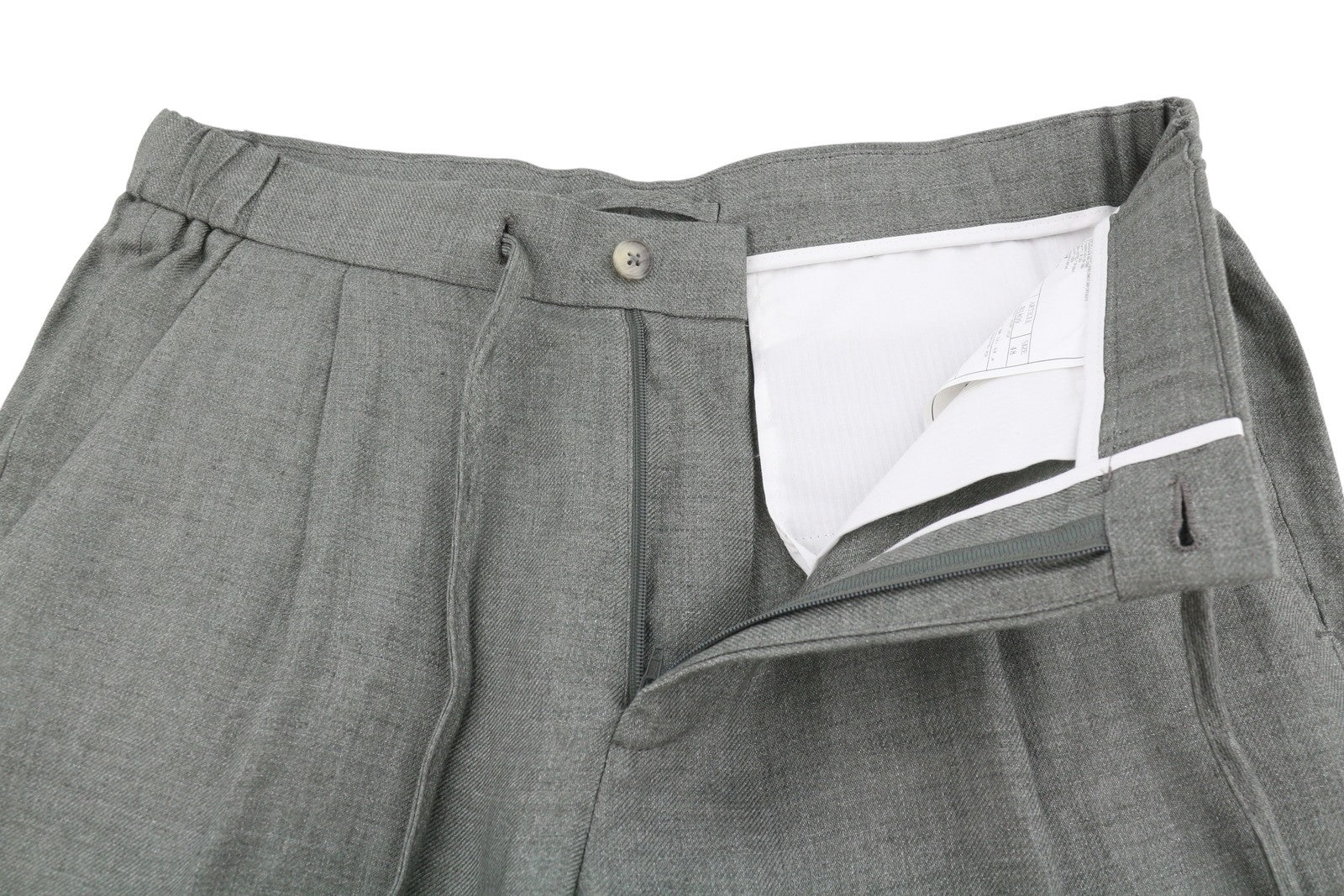 SUITSUPPLY Walter HP Ames Pleat ES Men Suit UK36R W32 Green Melange Pure Linen