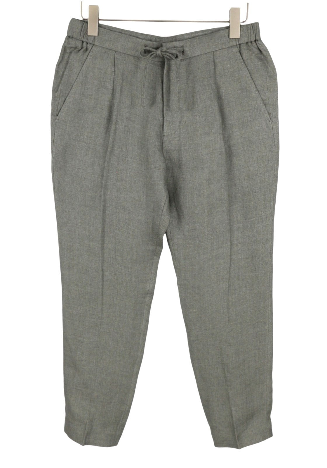 SUITSUPPLY Walter HP Ames Pleat ES Men Suit UK36R W32 Green Melange Pure Linen