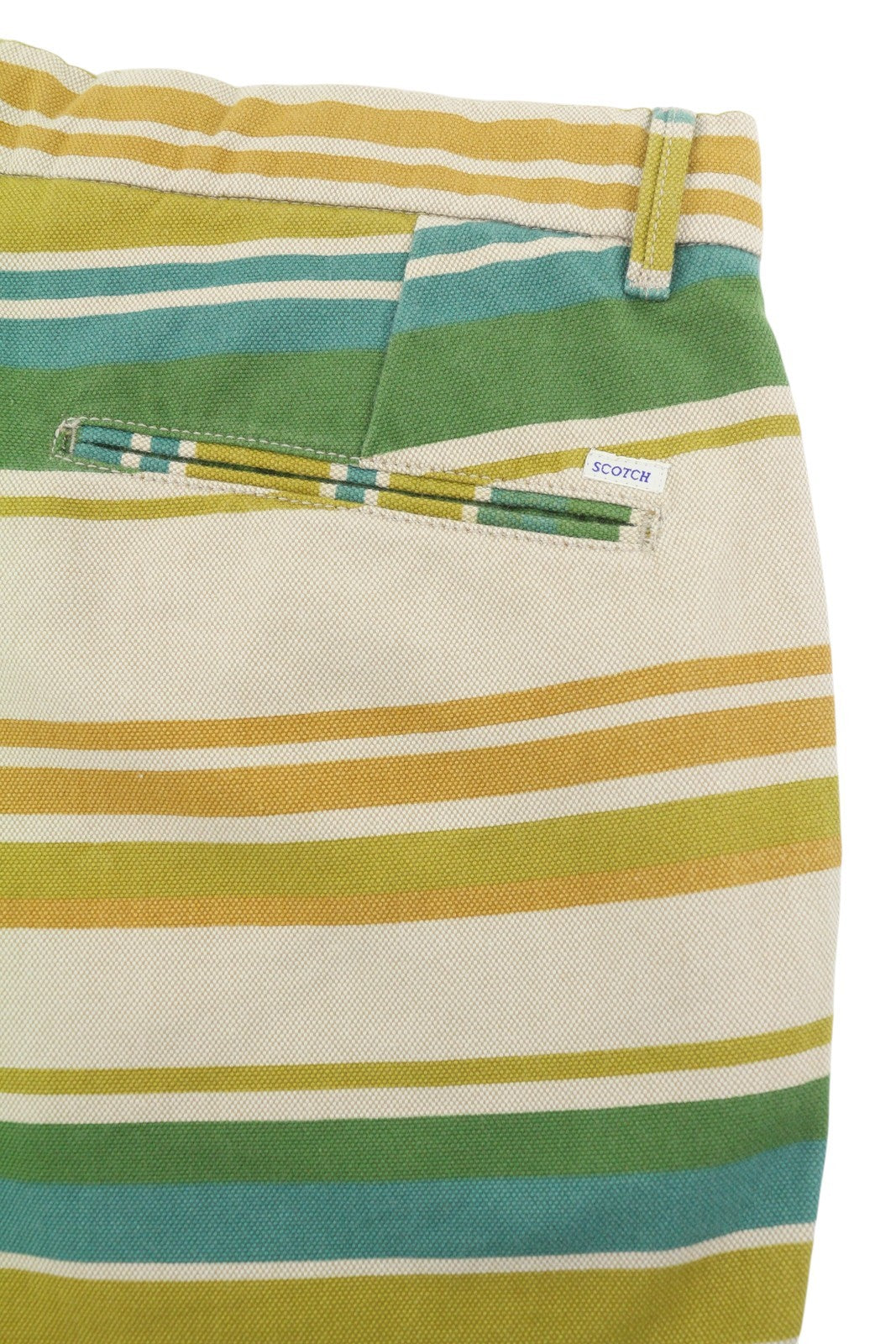 SCOTCH & SODA Men Shorts W33 Striped Pattern Cotton Zip Fly Chino