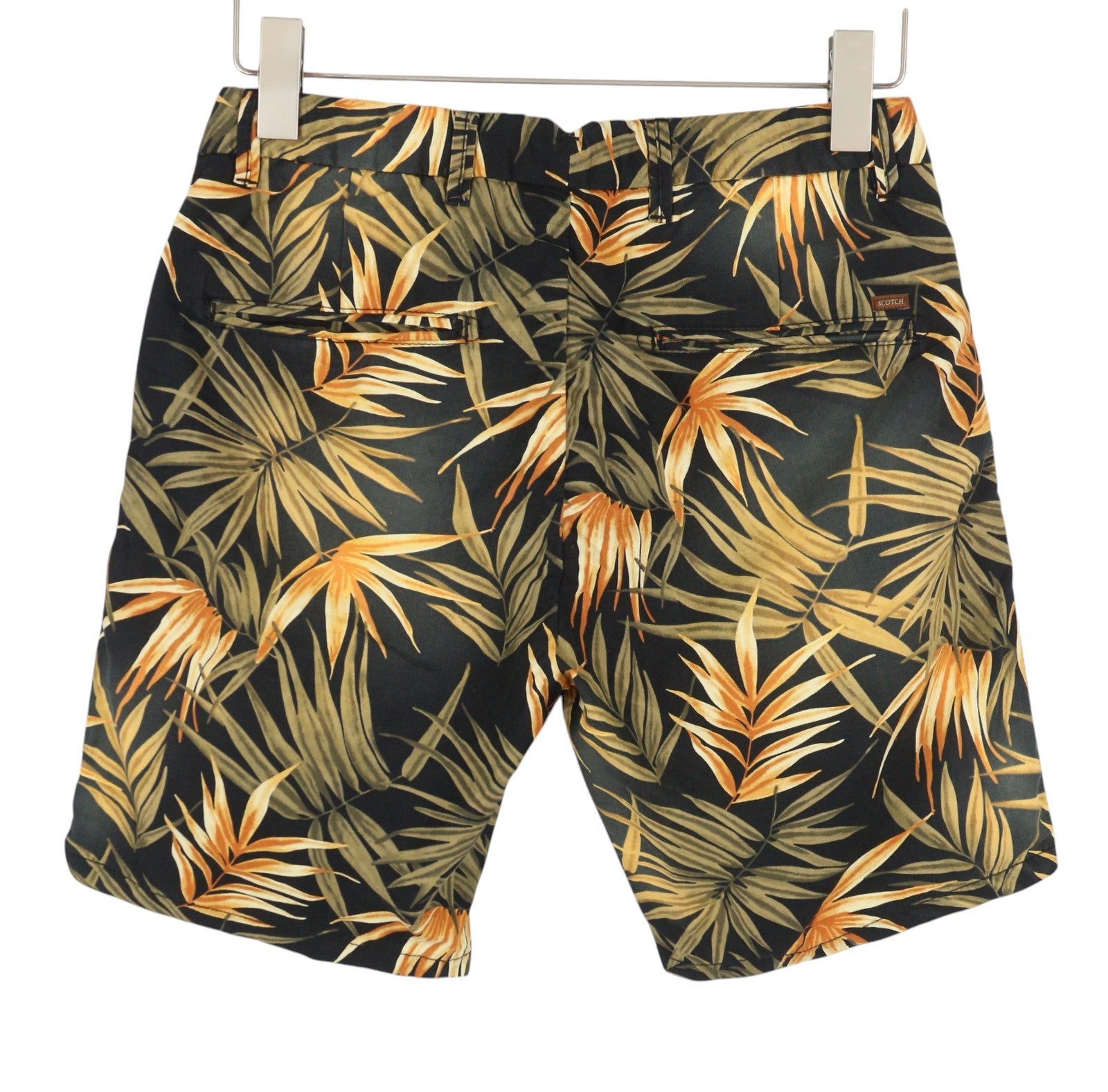 SCOTCH & SODA Men Shorts W28 Faded Leafs Pattern Cotton Zipper Chino