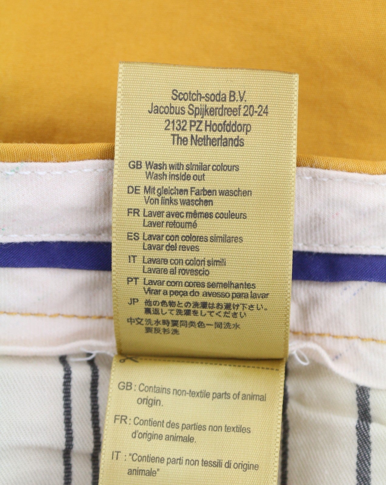 SCOTCH & SODA Men Shorts W36 Orange Mustard Cotton Zip Fly Chino