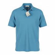 FILIPPO DE LAURENTIIS Skipper Men Polos IT52 L Blue Linen Blend Short Sleeved
