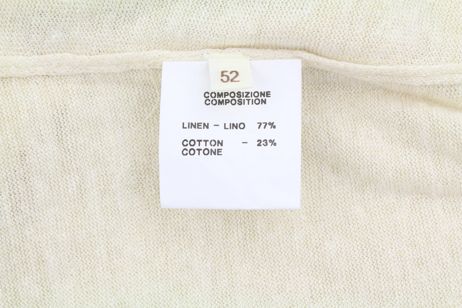 FILIPPO DE LAURENTIIS Men Polos IT52 L Beige Melange Linen Blend Short Sleeved